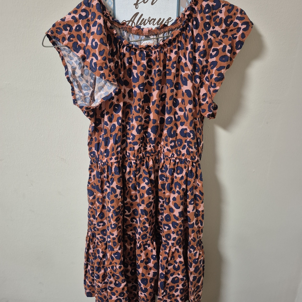 Cat & Jack Leopard Print Dress - Orange and Black